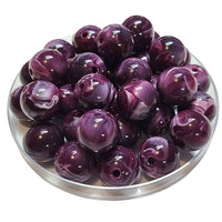 246 - Boules acryliques brillantes Prune marbré 16MM