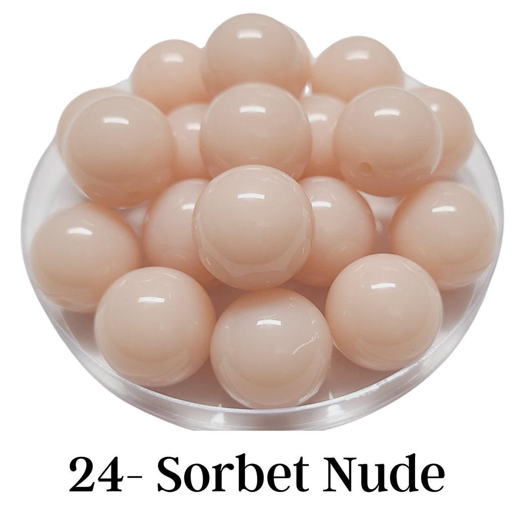 24 - Boules acryliques brillantes Sorbet Nude 20MM