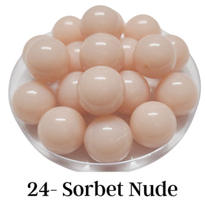 24 - Boules acryliques brillantes Sorbet Nude 20MM