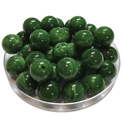 251 - Boules acryliques brillantes Agate mousse marbré 16MM