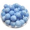 253 - Boules acryliques brillantes Bleu ciel marbré 16MM