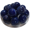 255 - Boules acryliques brillantes Bleu foncé marbré 24MM
