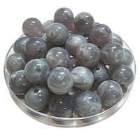 260 - Boules acryliques brillantes Gris perlé marbré 16MM