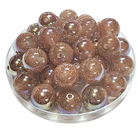 264 - Boules acryliques Glitter AB Or rose 16MM