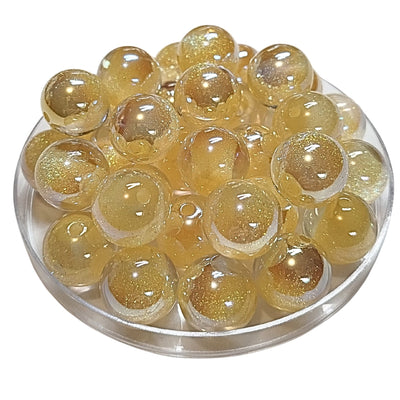 263 - Boules acryliques Glitter AB Miel 16MM