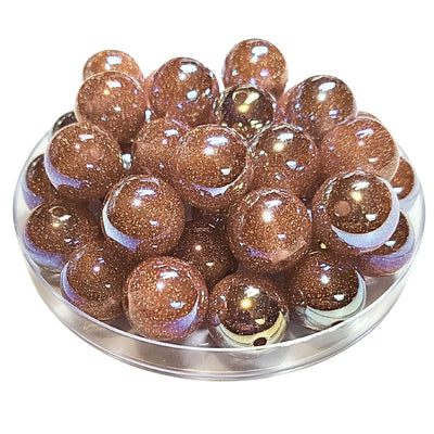 267 - Boules acryliques Glitter AB Pêche 16MM