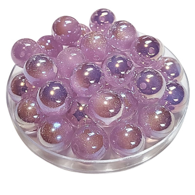 266 - Boules acryliques Glitter AB Rose clair 16MM