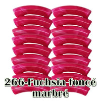 266 - Tubes incurvés Fuchsia foncé marbré 8MM