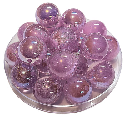 266 - Boules acryliques Glitter AB Rose clair 20MM