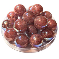 267 - Boules acryliques Glitter AB Pêche 20MM