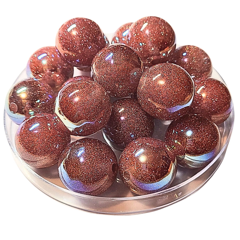 267 - Boules acryliques Glitter AB Pêche 20MM