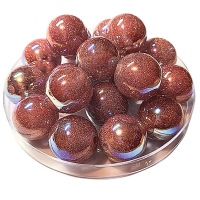 267 - Boules acryliques Glitter AB Pêche 20MM