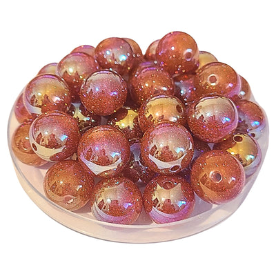 269 - Boules acryliques Glitter AB Paprika 16MM