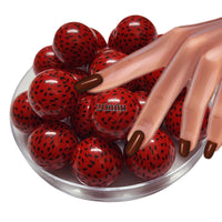 26 - Boules acryliques brillantes Pastèque rouge 20MM