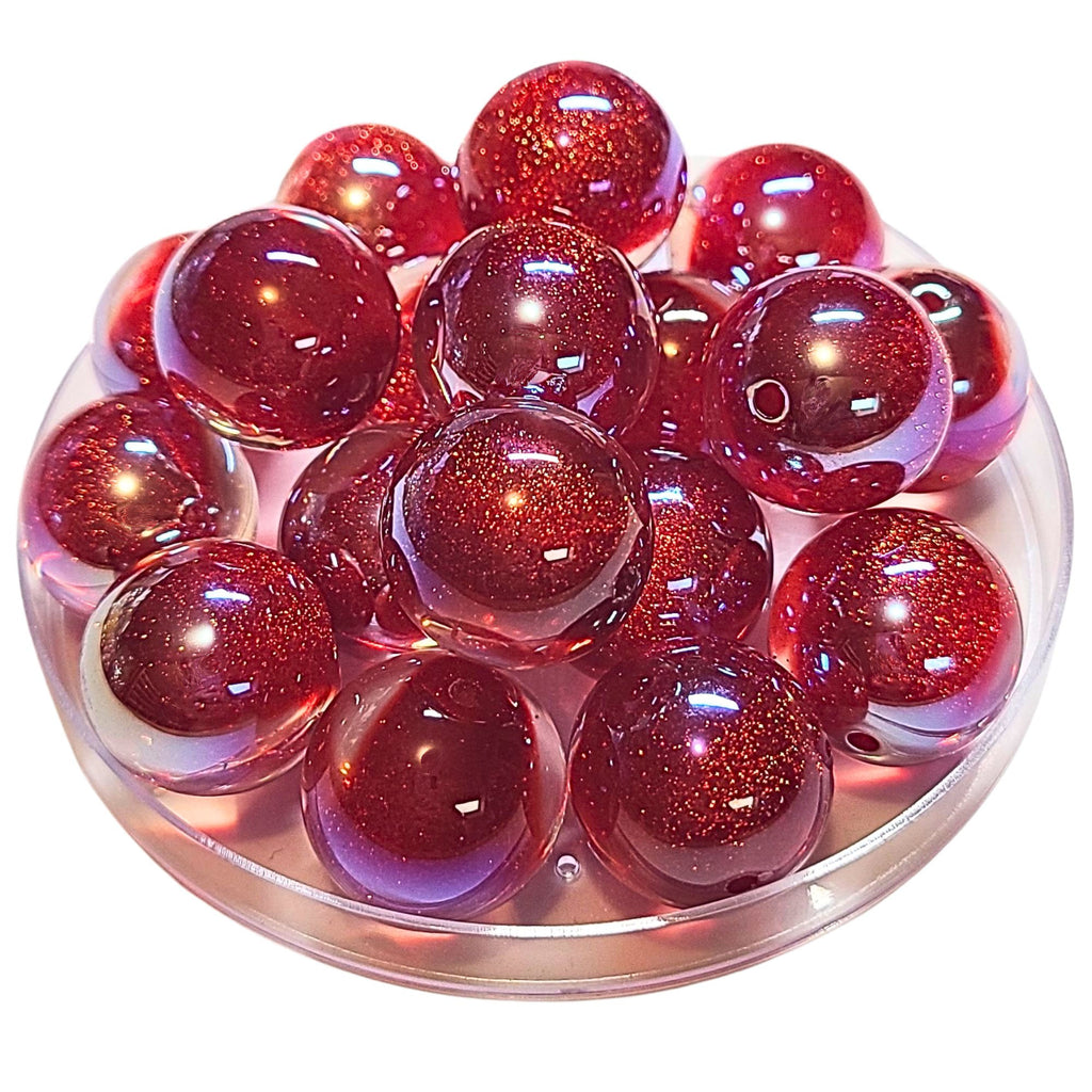 270 - Boules acryliques Glitter AB Cerise 20MM