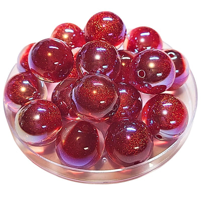 270 - Boules acryliques Glitter AB Cerise 20MM