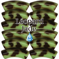 273-Tubes incurvés Léopards Jade 12MM