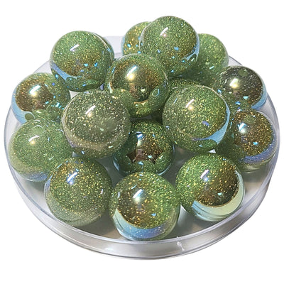 273 - Boules acryliques Glitter AB Tilleul 20MM