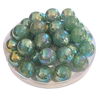 274 - Boules acryliques Glitter AB Chlorophylle 16MM