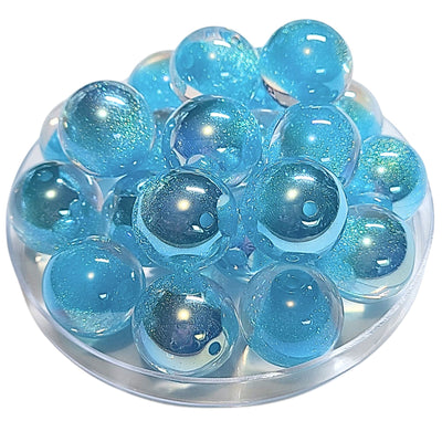 275 - Boules acryliques Glitter AB Turquoise 20MM