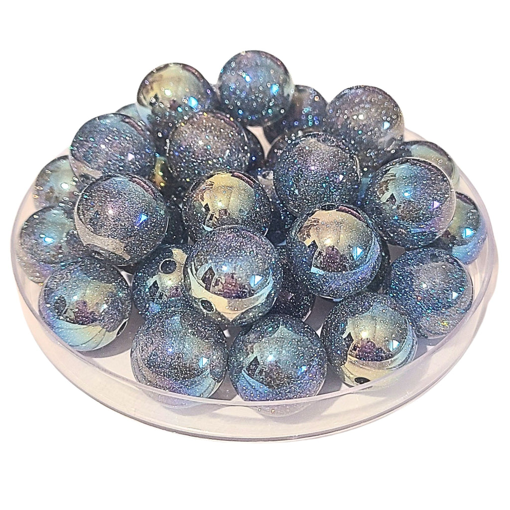 276 - Boules acryliques Glitter AB Denim 16MM