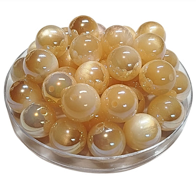 280 - Boules acryliques Oeil de chat AB - Miel 16MM