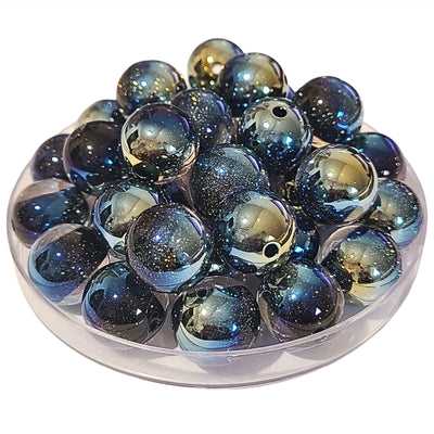 278 - Boules acryliques Glitter AB Noir 16MM
