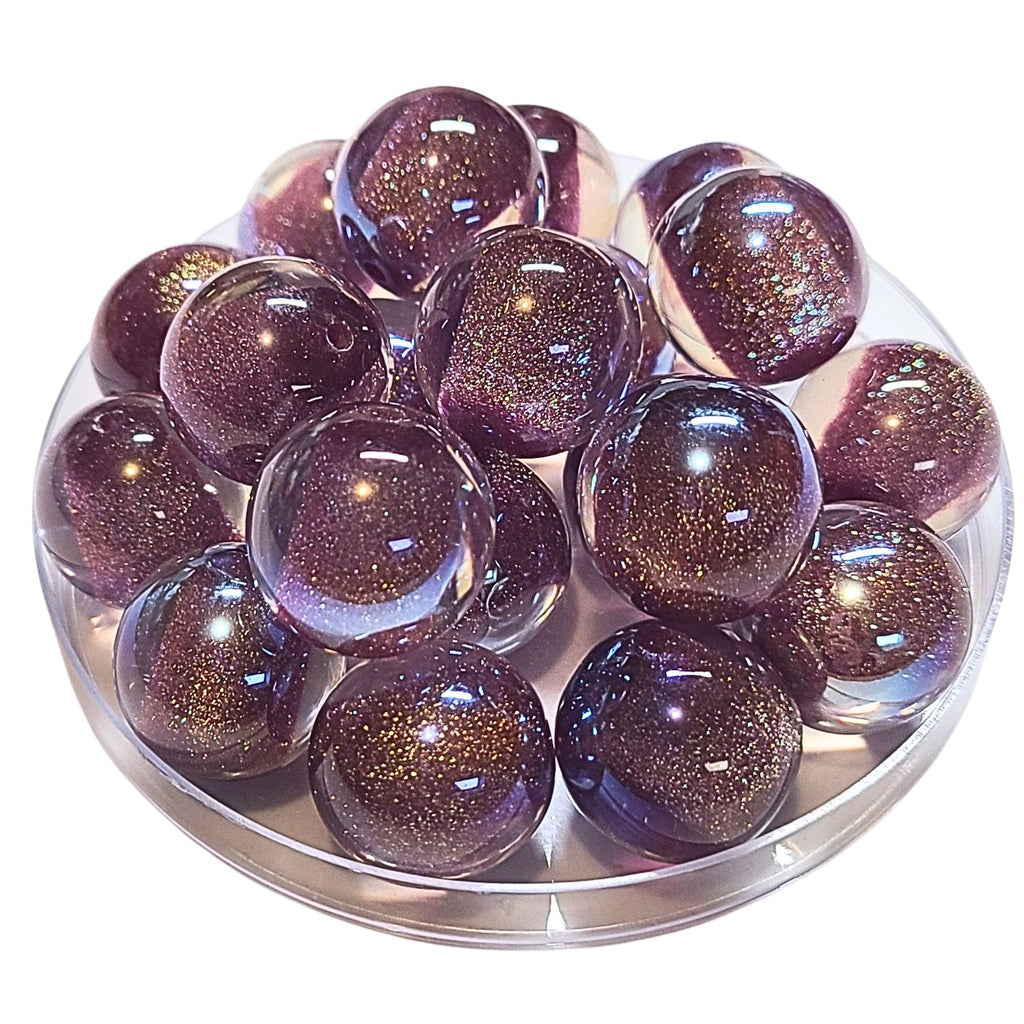 279 - Boules acryliques Glitter AB Prune 20MM