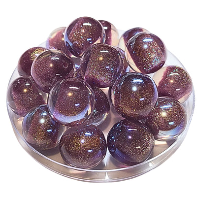 279 - Boules acryliques Glitter AB Prune 20MM
