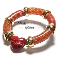 13- Tubes incurvés à paillettes, Orange 12MM