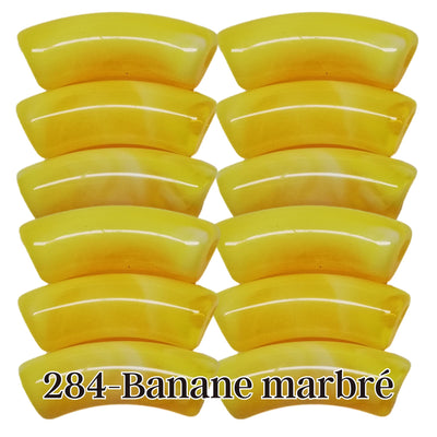 284- Tubes incurvés Banane marbré 12MM