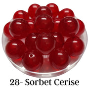 28 - Boules acryliques brillantes Sorbet Cerise 20MM