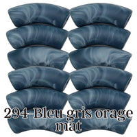 294 - Tubes incurvés Bleu gris orage marbré mat 12MM