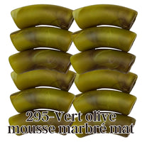 295 - Tubes incurvés Vert olive mousse marbré mat 12MM