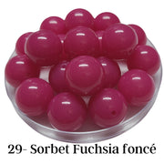 29 - Boules acryliques brillantes Sorbet Fuchsia foncé 20MM