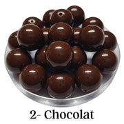 2 - Boules acryliques brillantes Chocolat 20MM