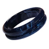 6 - Bracelet acrylique interchangeable rainuré - Bleu marbré