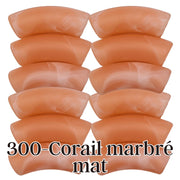 300 - Tubes incurvés Corail marbré mat 12MM