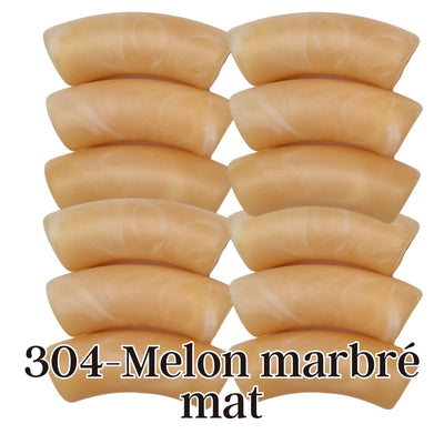 304- Tubes incurvés Melon marbré mat 12MM