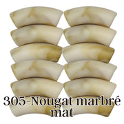 305- Tubes incurvés Nougat marbré mat 12MM