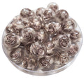 305 - Boules acryliques fleurs, Prune nacré 16MM