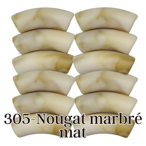 305- Tubes incurvés Nougat marbré mat 12MM