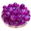 308 - Boules acryliques Glitter rayées, Violet 16MM