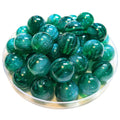 309 - Boules acryliques Glitter rayées, Malachite 16MM