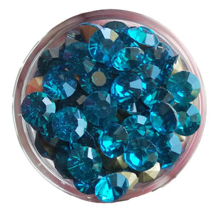 30 -Blue Zircon, chaton SS38 en cristal, 8MM