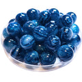 310 - Boules acryliques Glitter rayées, Bleu 16MM