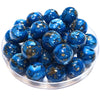 317 - Boules acryliques Effet Murano - Bleu 16MM