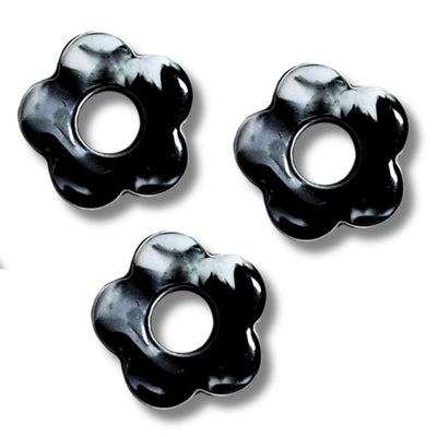 32- Fleur BABY Noir marbré - 20mm