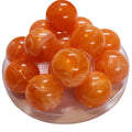 241 - Boules acryliques brillantes Orange marbré 24MM