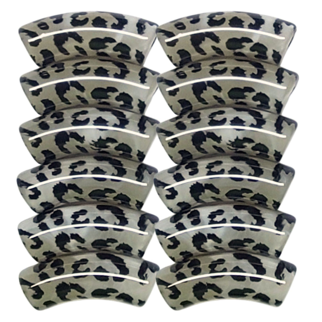 395 - Tubes incurvés DESIGN - Motif Léopard Nougatine 12MM
